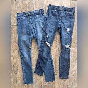 Hollister Abercrombie Ripped Skinny Womens Jeans Sz 6 Short  7 26 Petite